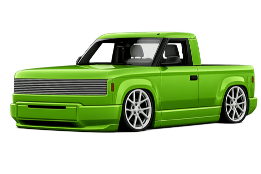 Lime green mini truck